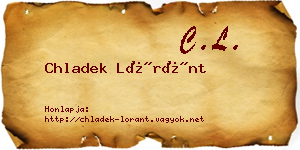 Chladek Lóránt névjegykártya