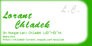 lorant chladek business card